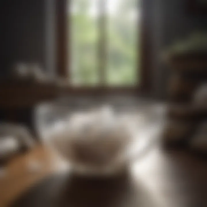 A meditative scene featuring a selenite bowl used in a calming environment