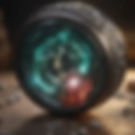 A close-up view of a jewelers magnifier with integrated lighting highlighting intricate details of a gemstone