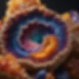 Stunning large geode crystal with vibrant colors and intricate formations