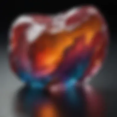 Glass Chunk with Vibrant Colors Unique large glass chunk with striking color variations