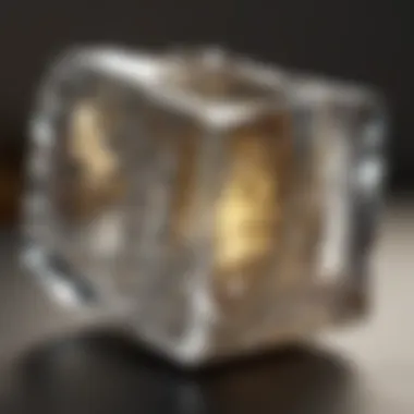 Glass Chunk in Sunlight Large glass chunk under bright sunlight revealing internal structures