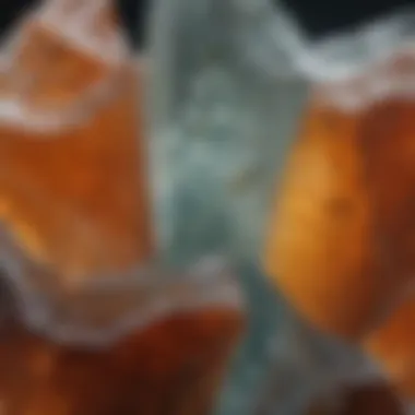 Textured Glass Chunk Surface Close-up of textured surface of a large glass chunk