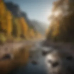 Scenic landscape featuring a river ideal for gold panning