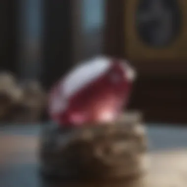 A close-up of a gemstone with a price tag, highlighting negotiation