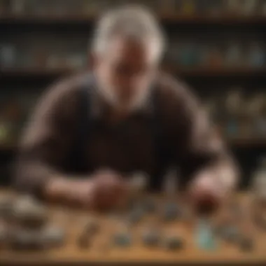 Mineral Collection Techniques Collector examining Michigan mineral specimens