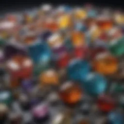 Close-up of diverse Michigan gemstones