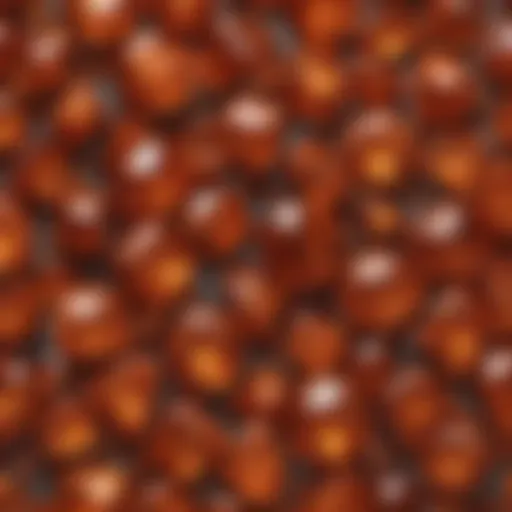 A vibrant orange garnet with intricate facets.