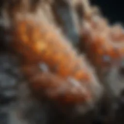 Close-up of pegmatite rock showcasing its distinct crystal formations