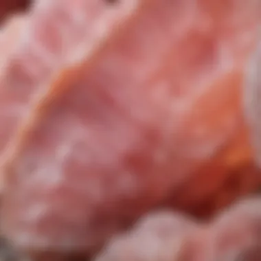 Detailed view of polished pink calcite used in decorative applications.