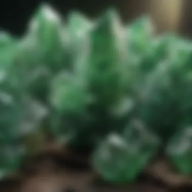 Glistening green crystal showcasing its natural beauty