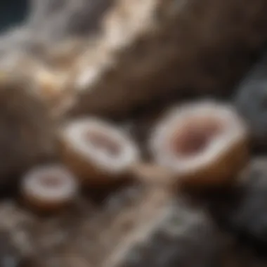 Formation of Quartz Geodes Artistic representation of quartz geode formation process within the earth