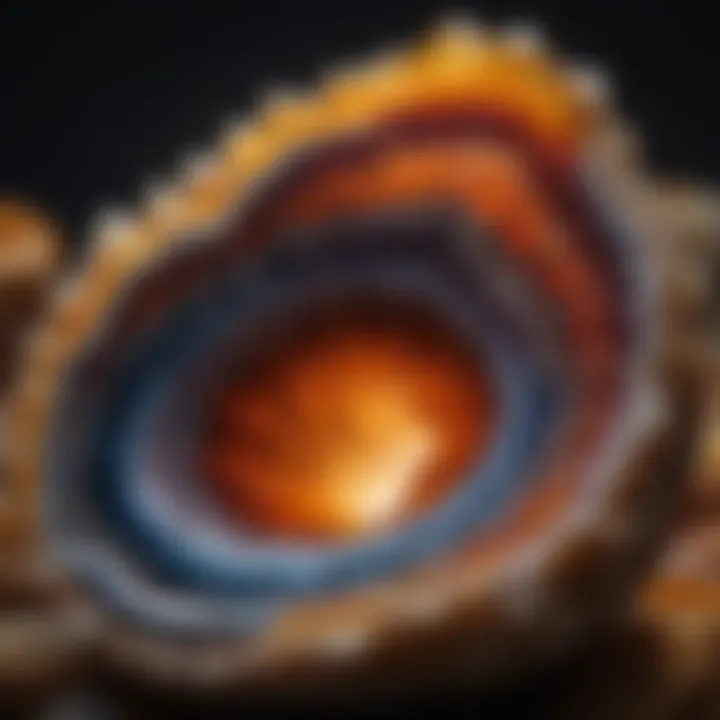 Exquisite Agate Geode Split Open to Reveal Intricate Crystal Formations