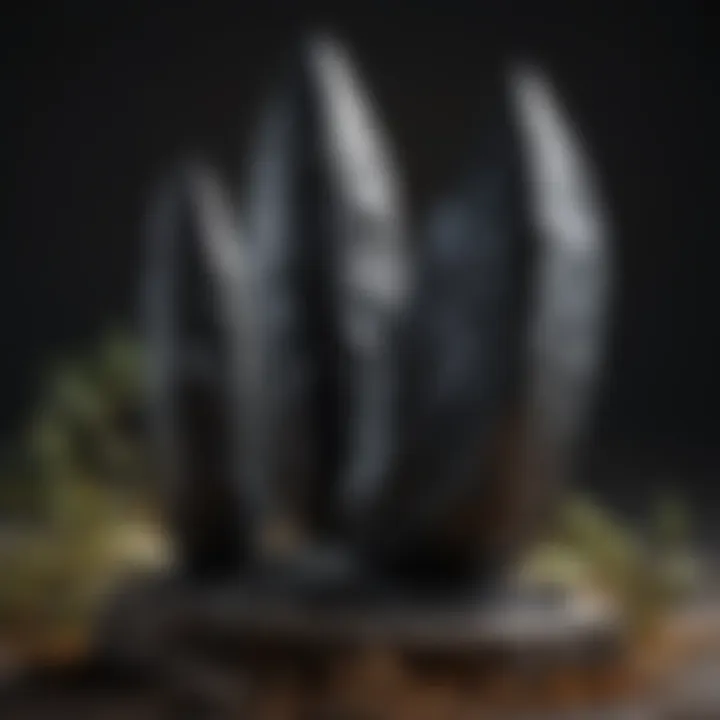 Ancient tools crafted from obsidian, representing its historical significance
