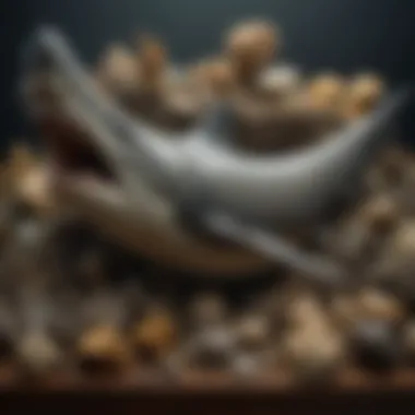 Diverse Megalodon Fossils Collection A display of various megalodon fossils in a collection, showcasing their diversity and cultural significance.