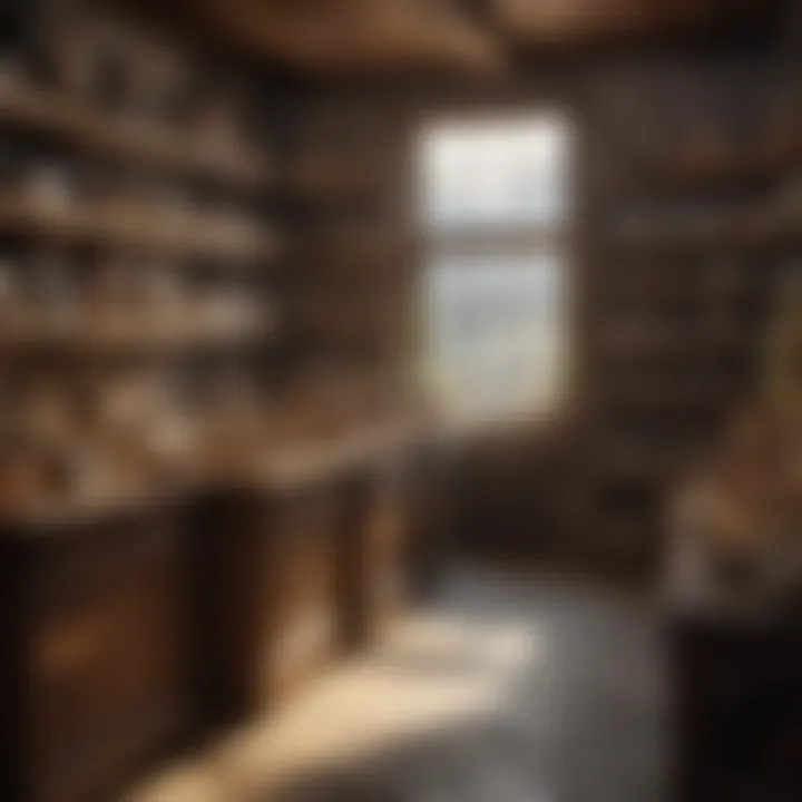An inviting rock shop interior, highlighting the organized arrangement of geological specimens.