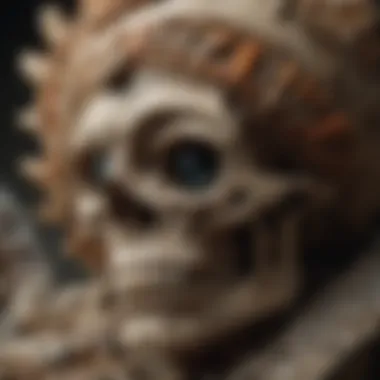 A close-up of a unique fossil specimen, showcasing its intricate details.