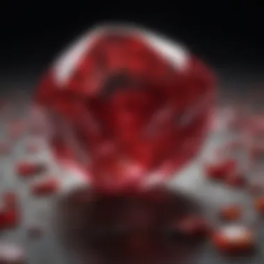 Unique Properties of Ruby Cristal Magnified view highlighting the unique properties of ruby cristal