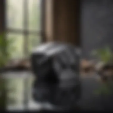 Shungite in Wellness Spaces A serene environment featuring shungite in a wellness space promoting health benefits