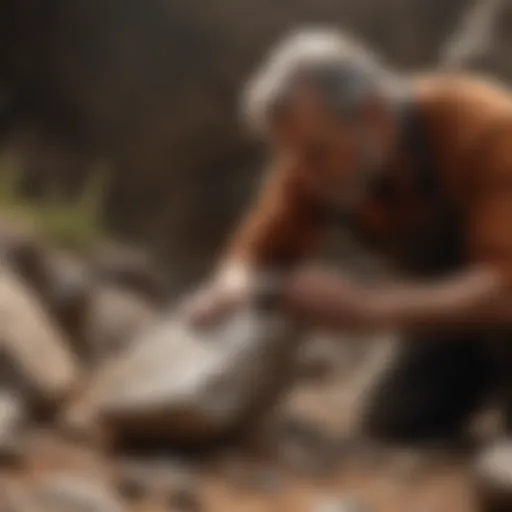 Small rock polisher in action