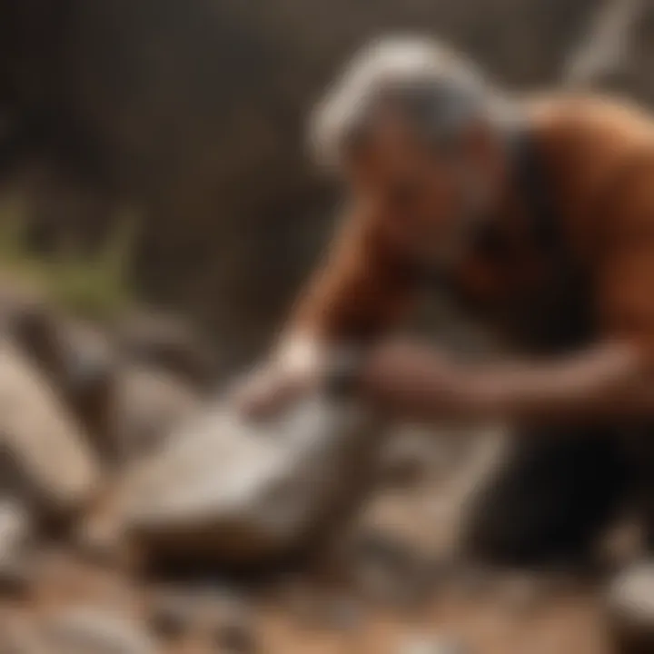 Small rock polisher in action