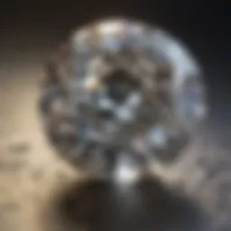 Close-up view of a moissanite gemstone reflecting light.