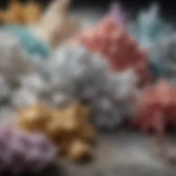 Close-up view of talc crystals showcasing their soft texture and unique color variations.