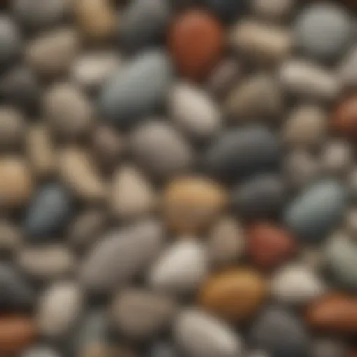 A collection of smooth river rocks in various colors and sizes, showcasing their natural beauty.