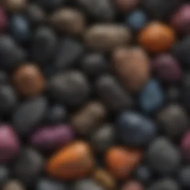 A display of various black light rocks collected from different locations