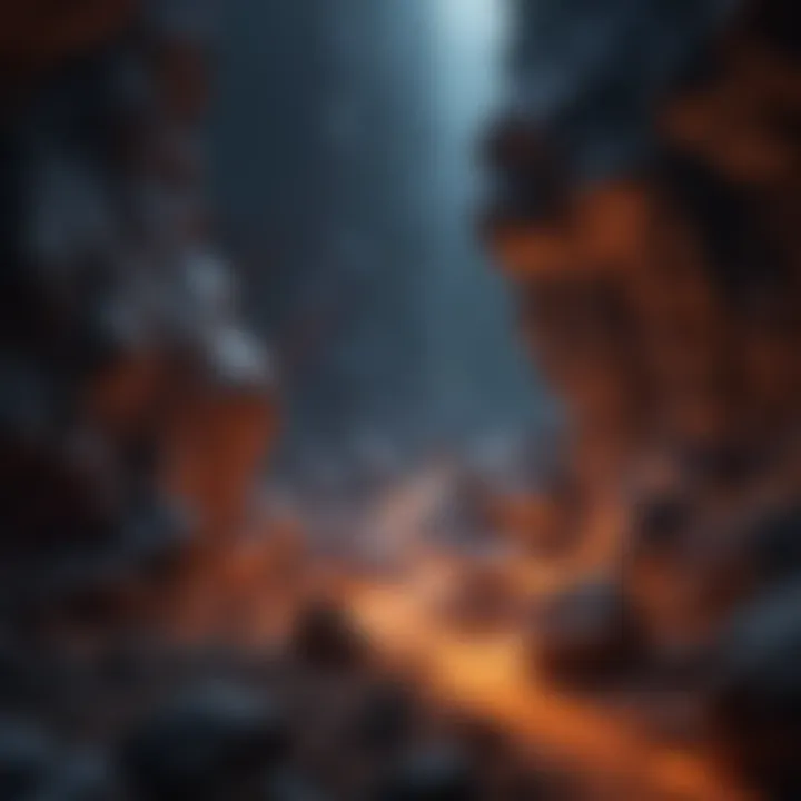Illustration of the geological formations that create black light rocks