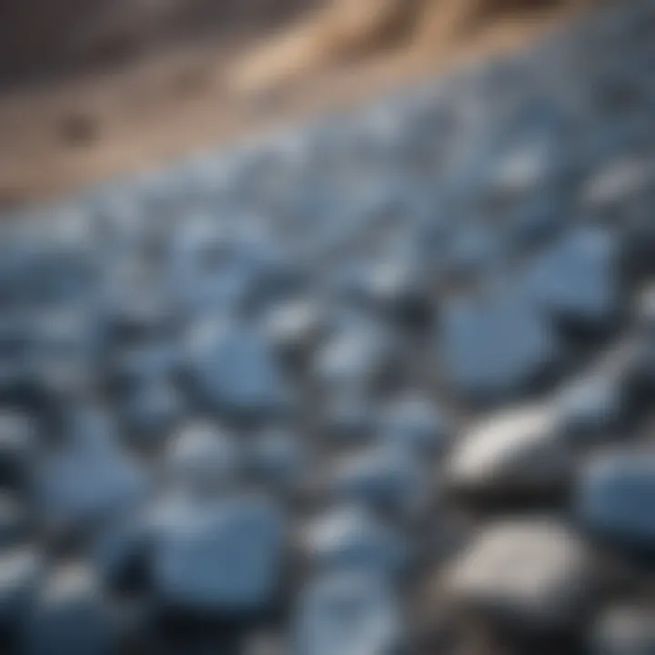 Geological formation showcasing the natural environment where light blue stones are found