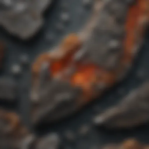 Close-up view of a meteorite slice showcasing its unique textures and mineral composition