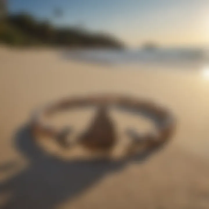 A serene beach setting illustrating the connection between nature and shark tooth jewelry