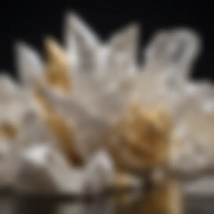 Collectors displaying their prized white and gold crystal specimens
