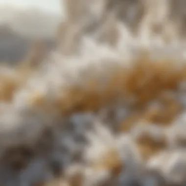 Geological origins of white and gold crystals depicted in a captivating landscape
