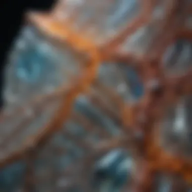 Intricate Patterns of a Unique Crystal Close-up of a unique crystal highlighting its intricate patterns and colors