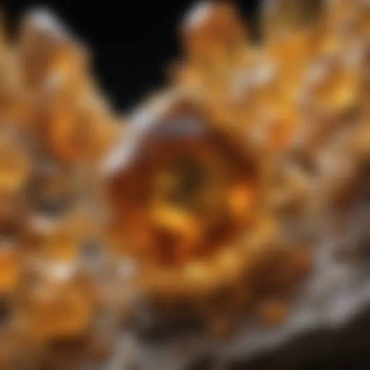 Artistic arrangement of citrine crystals emphasizing their clarity and radiant energy