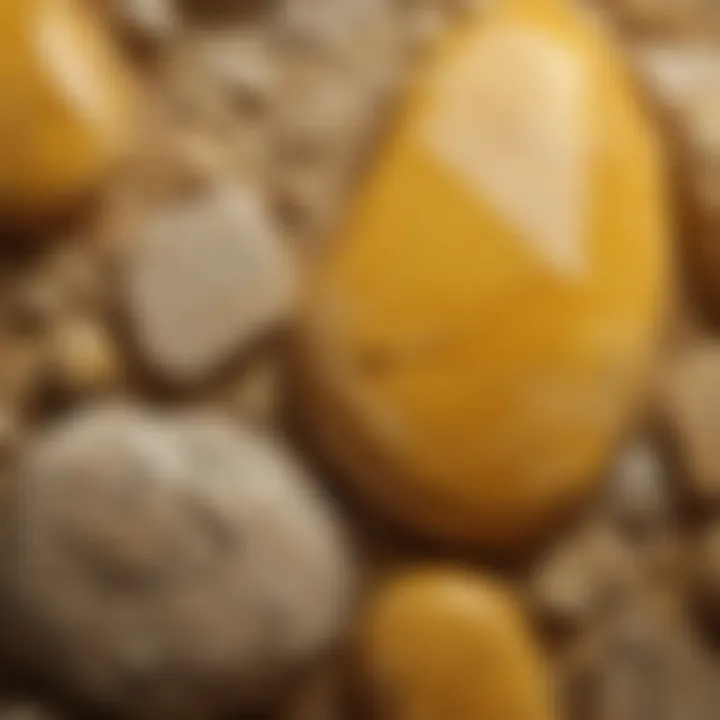 A stunning close-up of clear yellow stone showcasing its intricate textures and natural patterns