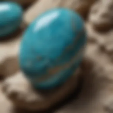 Close-Up of Turquoise A close-up view of turquoise with its unique veining and texture under natural light
