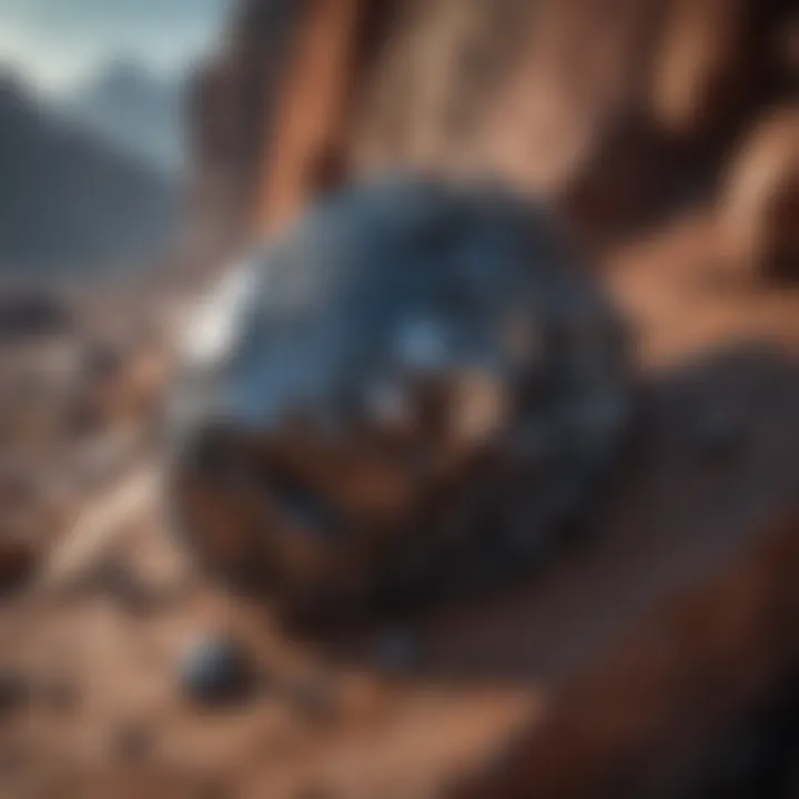 Natural hematite formation in a geological setting, illustrating its earthy context