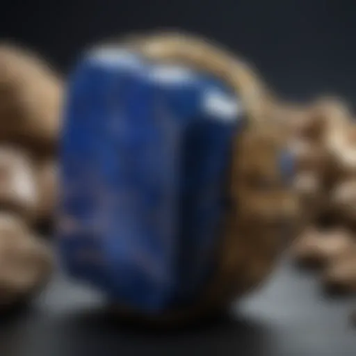Beautiful lapis lazuli gemstone showcasing its deep blue color and gold flecks