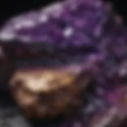 Close-up view of sugilite showcasing its vibrant purple hues and unique texture