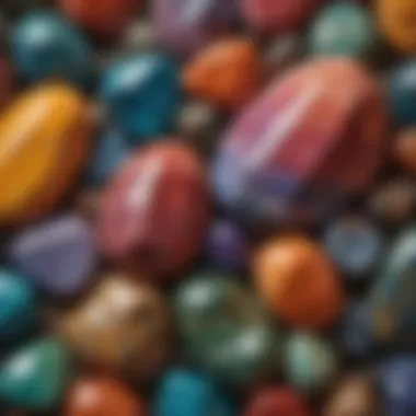 Vibrant Polished Minerals from New Mexico An array of beautifully polished minerals from New Mexico, illustrating their vibrant colors and patterns.