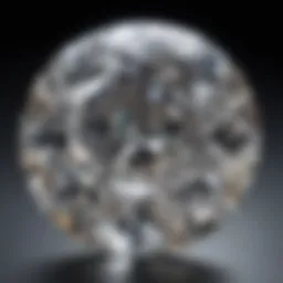 Close-up of a natural diamond showcasing its brilliant cut and clarity against a dark background.