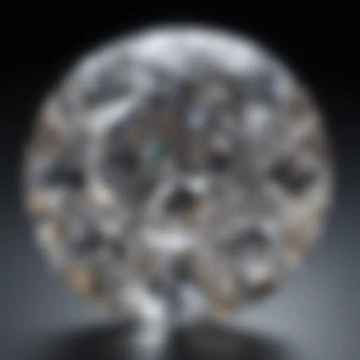 Close-up of a natural diamond showcasing its brilliant cut and clarity against a dark background.