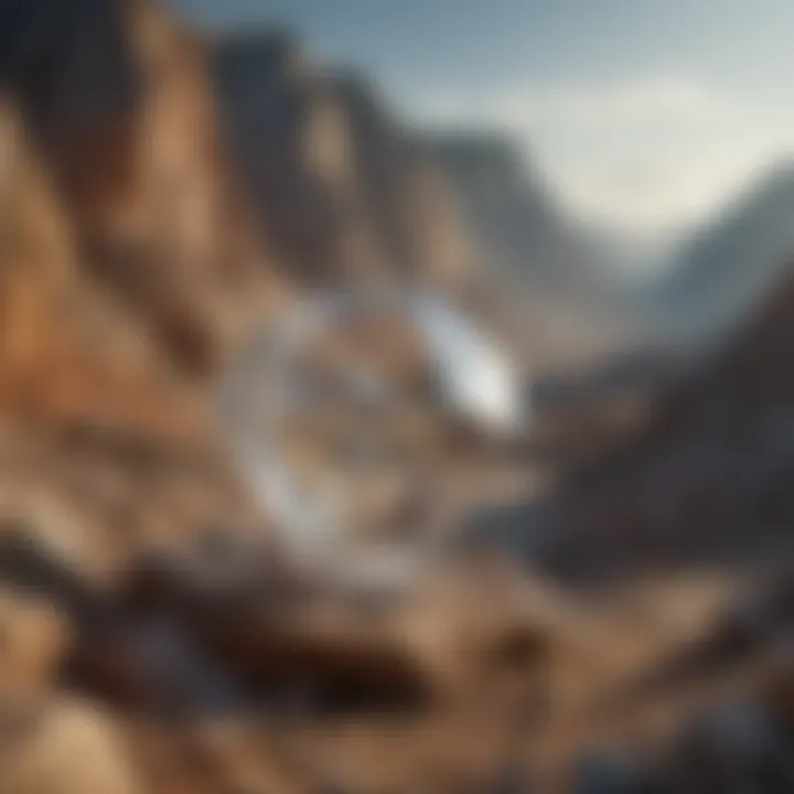 A serene landscape depicting a diamond mine, illustrating the origin of real diamonds in nature.