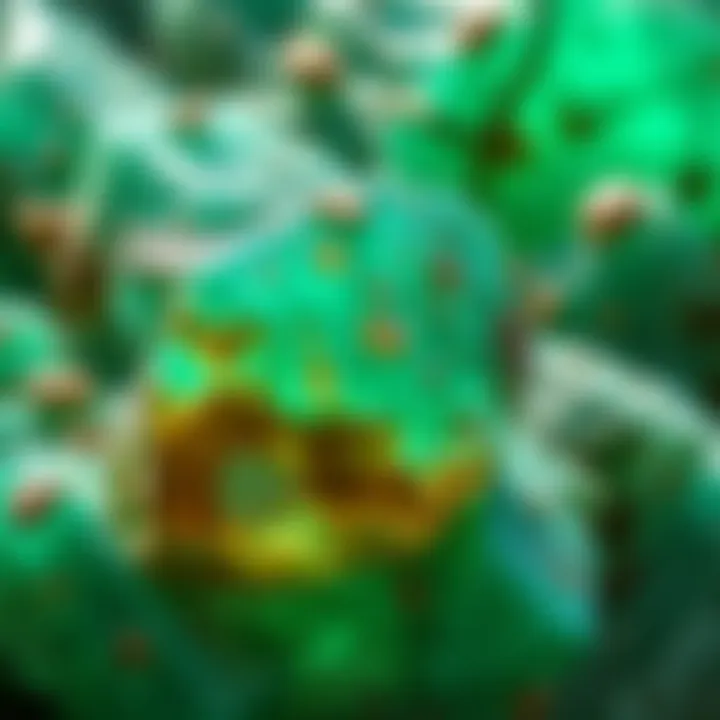 A detailed close-up of the unique textures and inclusions found in raw emeralds.