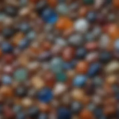Close-up of a variety of gemstones collected from California's gem trails.