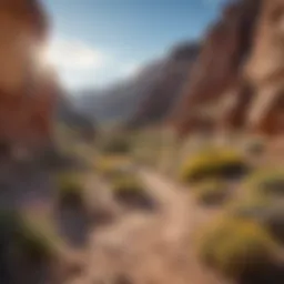 A scenic view of a New Mexico gem trail with colorful geological formations