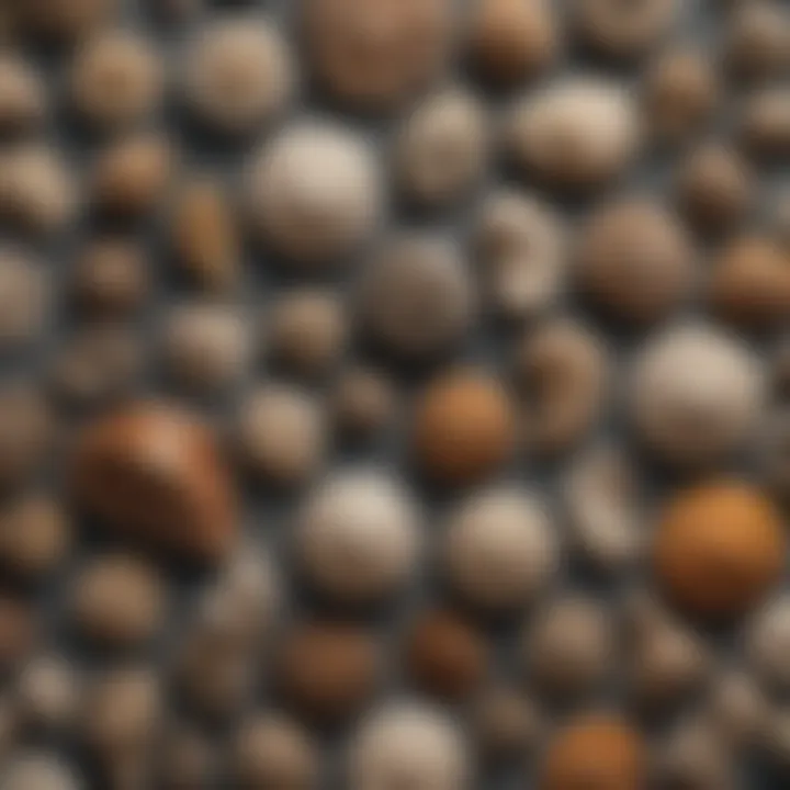 An assortment of fossils displayed in a sophisticated collection, highlighting their diversity