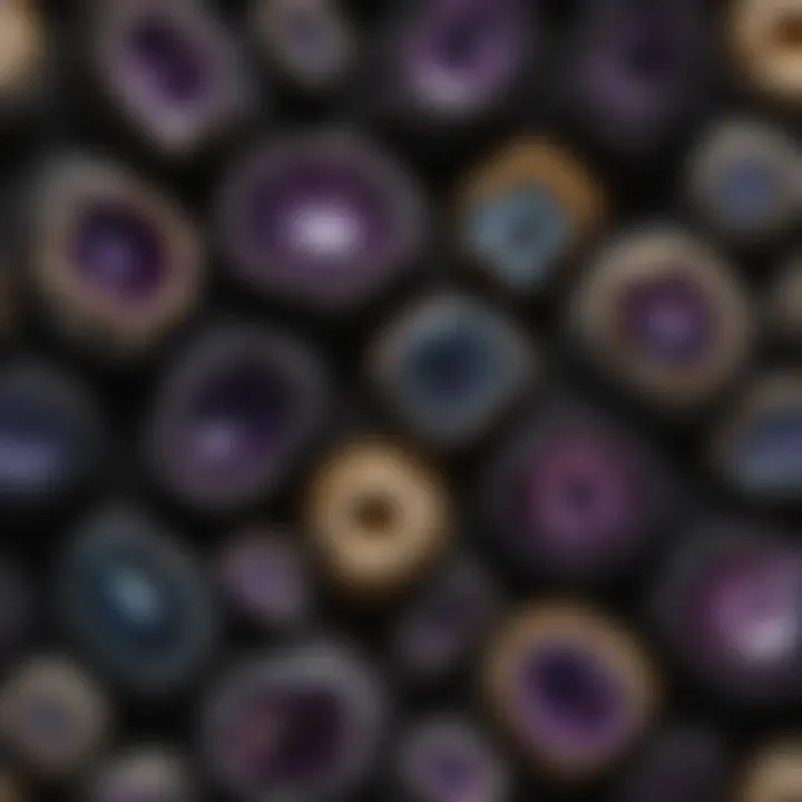 A collection of black amethyst geodes, emphasizing their appeal to collectors and enthusiasts.